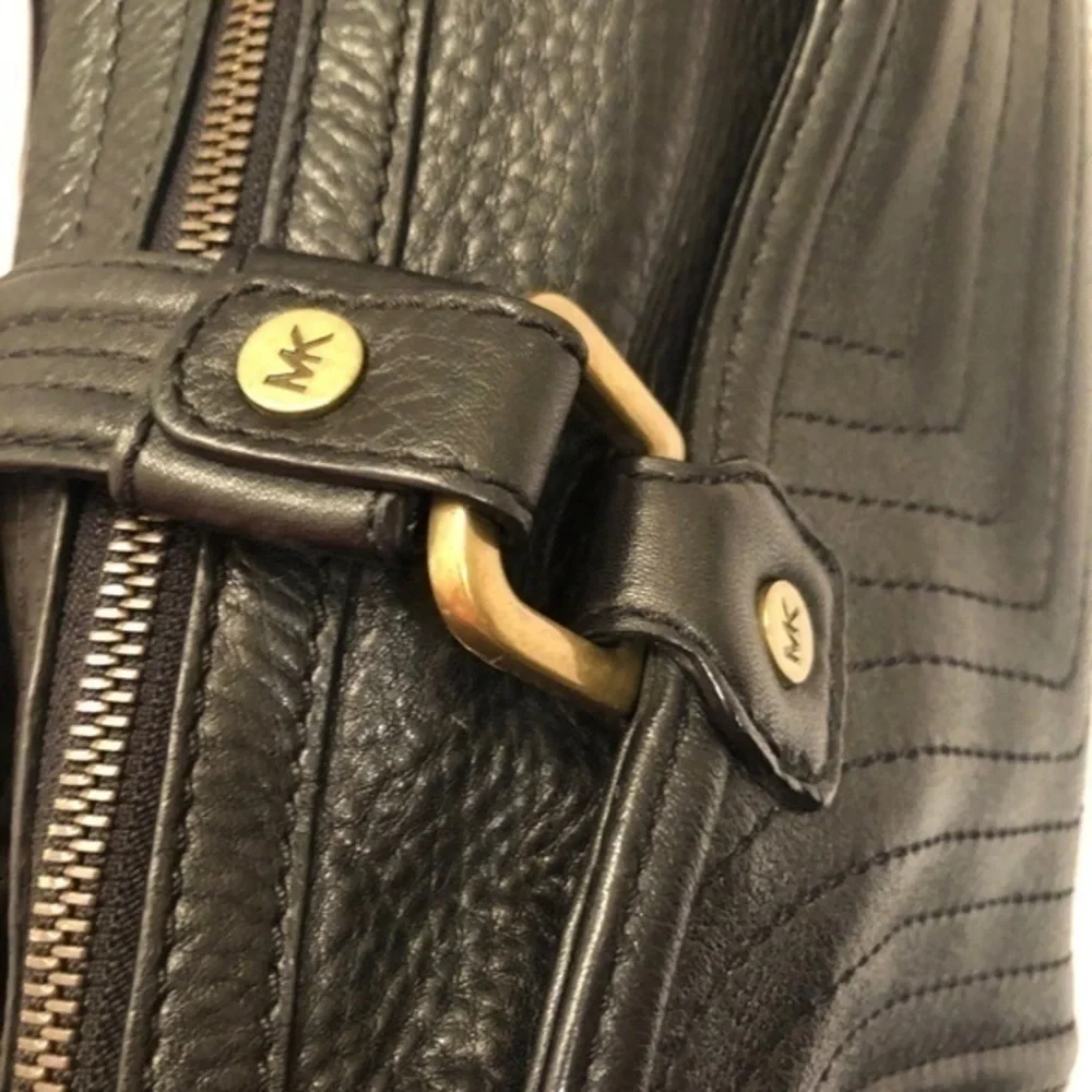 Michael kors vintage black leather satchel bag